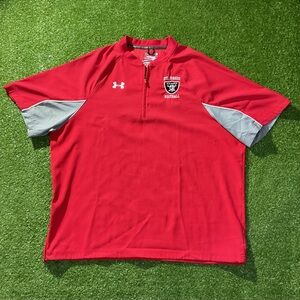 Red Under Armor Football Quarter Zip Wind Shirt